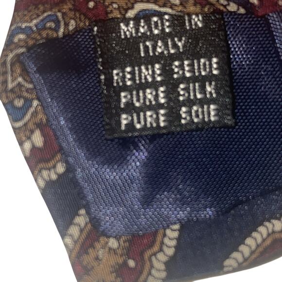 Marshall Fields Vintage Pure Silk Navy Paisley Tie Made In The USA 58”x3.5” - Picture 6 of 6